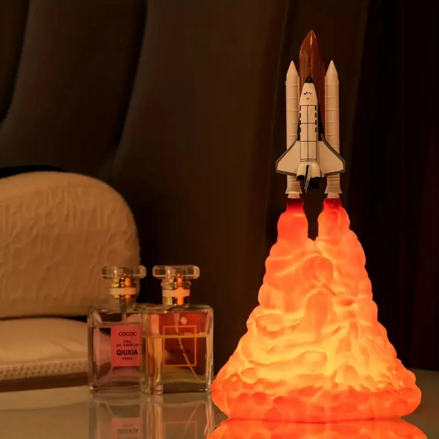 1 ชิ้น Creative Rocket Nightlight - บรรยากาศโคมไฟตกแต่งสบายๆและของขวัญ 3D เทคโนโลยีการพิมพ์ Rocket ขนาดเล็ก