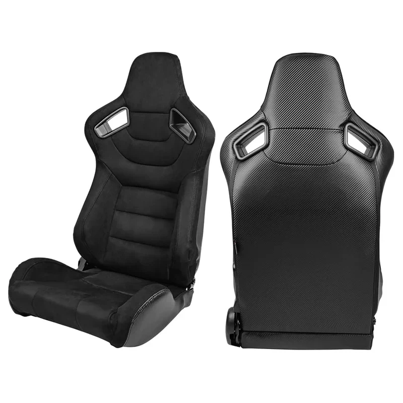 High Quality Full Black PVC Leather Racing Bucket Seats