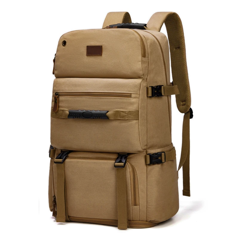 Factory wholesale large capacity men canvas backpack outdoor travel vintage laptop backpack canvas backpack