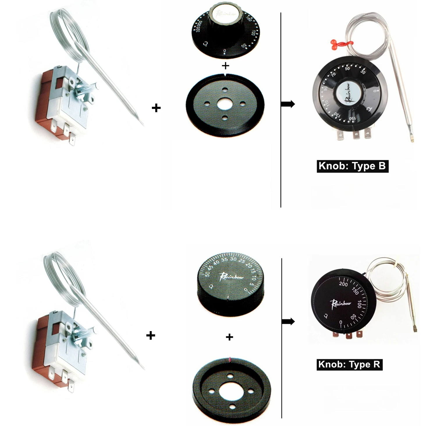 قابل للتعديل لمبة الشعرية ترموستات ميزان الحرارة محدد درجة الحرارة التحكم التبديل لفرن سخان برودة 120 ° ج 320 ° ج #5