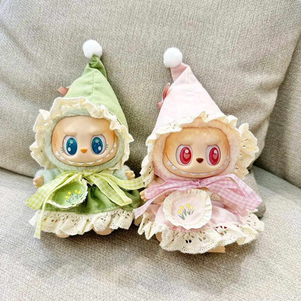 Labubu Elf Clothes Set Doll Clothes Doll Cos Gift Vinyl Doll Clothes Macaron Labubu Doll Skirt Doll Accessory  for 17cm Doll