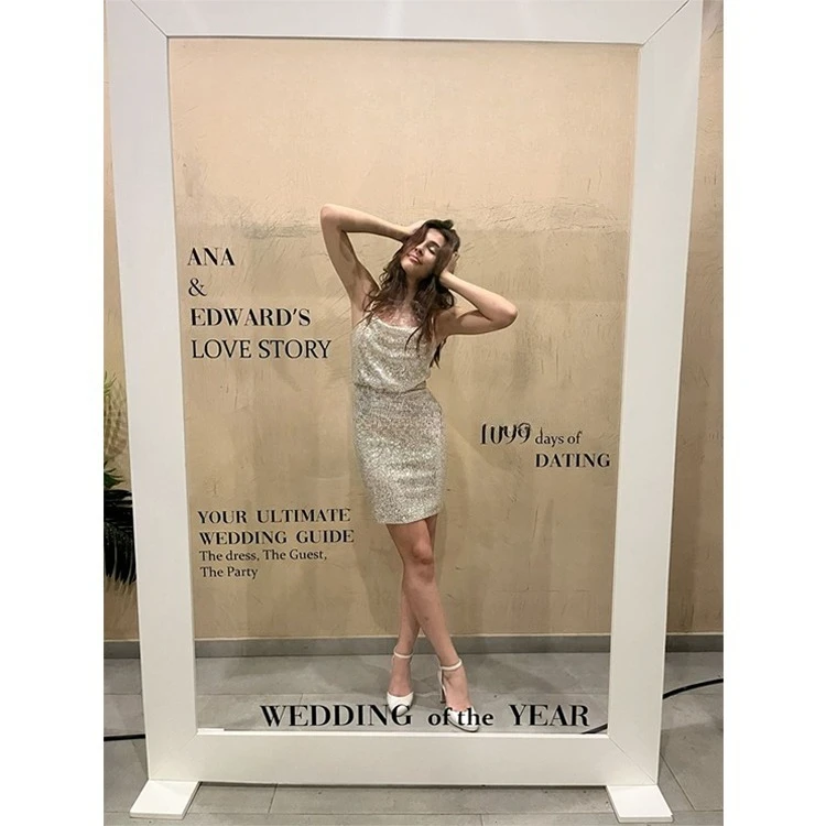 Custom Magazine Cover Photo Booth White Metal Background Girl Photo Props Magazine Photo Booth Panel
