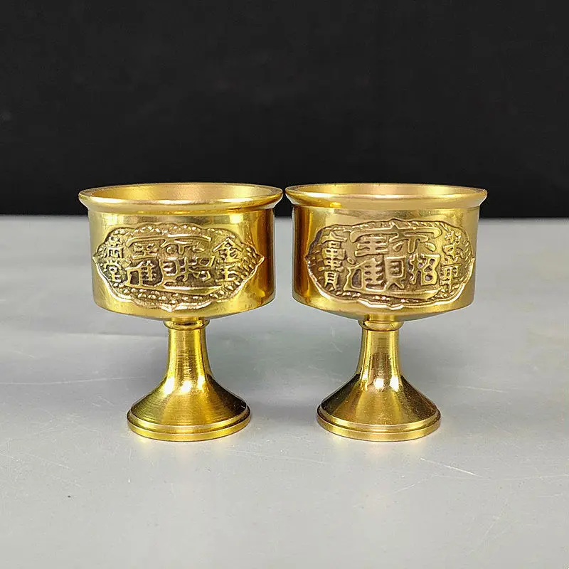 Copper Wine Ornaments, God Of Wealth Offering , Guanyin , Hundred Blessings , Water Cup, Home Living Room Dec