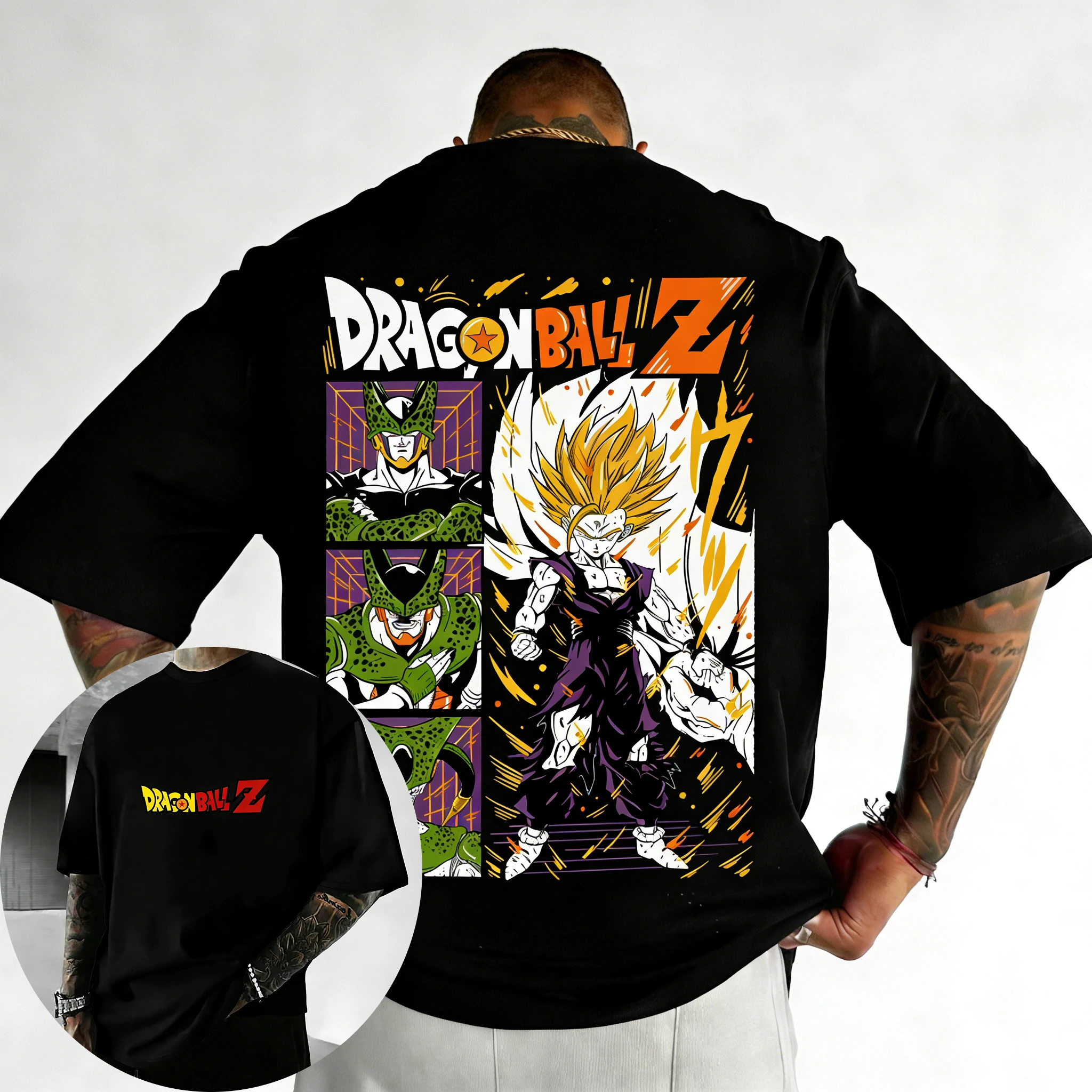 

Dragon Ball Anime Cotton T-shirt 2026 Summer New Gohan Color Printed Men's and Women's Harajuku Loose Casual Parent Child Top