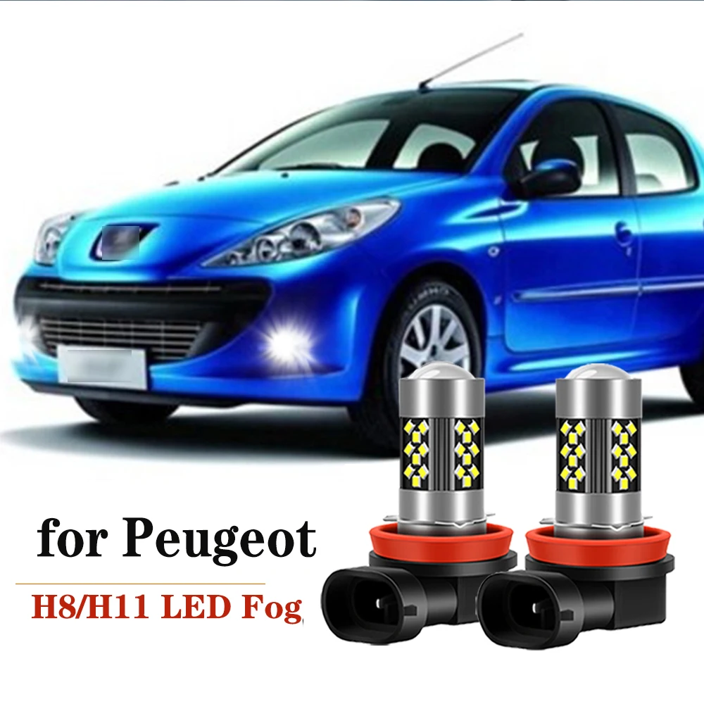 

2pcs LED Fog Light Blub Lamp H8 H11 For Peugeot 207 CC SW 307 308 3008 SUV 301 4007 4008 407 408 5008 508 RCZ Rifter Traveller