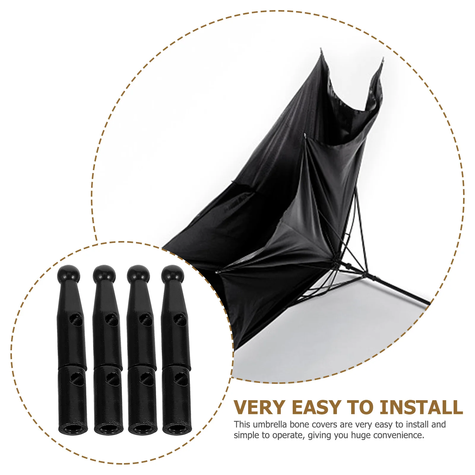 

10Pcs Plastic Umbrella Tail Head Beads Replacement Bone Covers for Folding Umbrella Repair Sturdy and Reliable