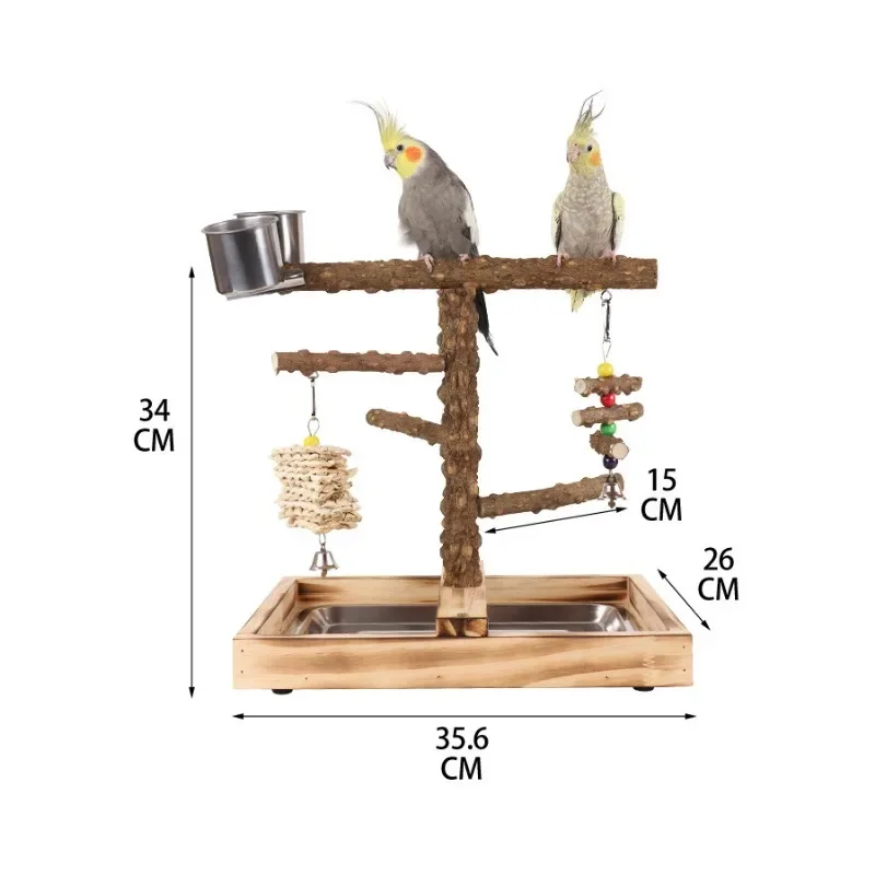Large Thick Zanthoxylum Wood Parrot Play Stand Swing Ring Bird Toy for Budgie Cockatiel Lovebird