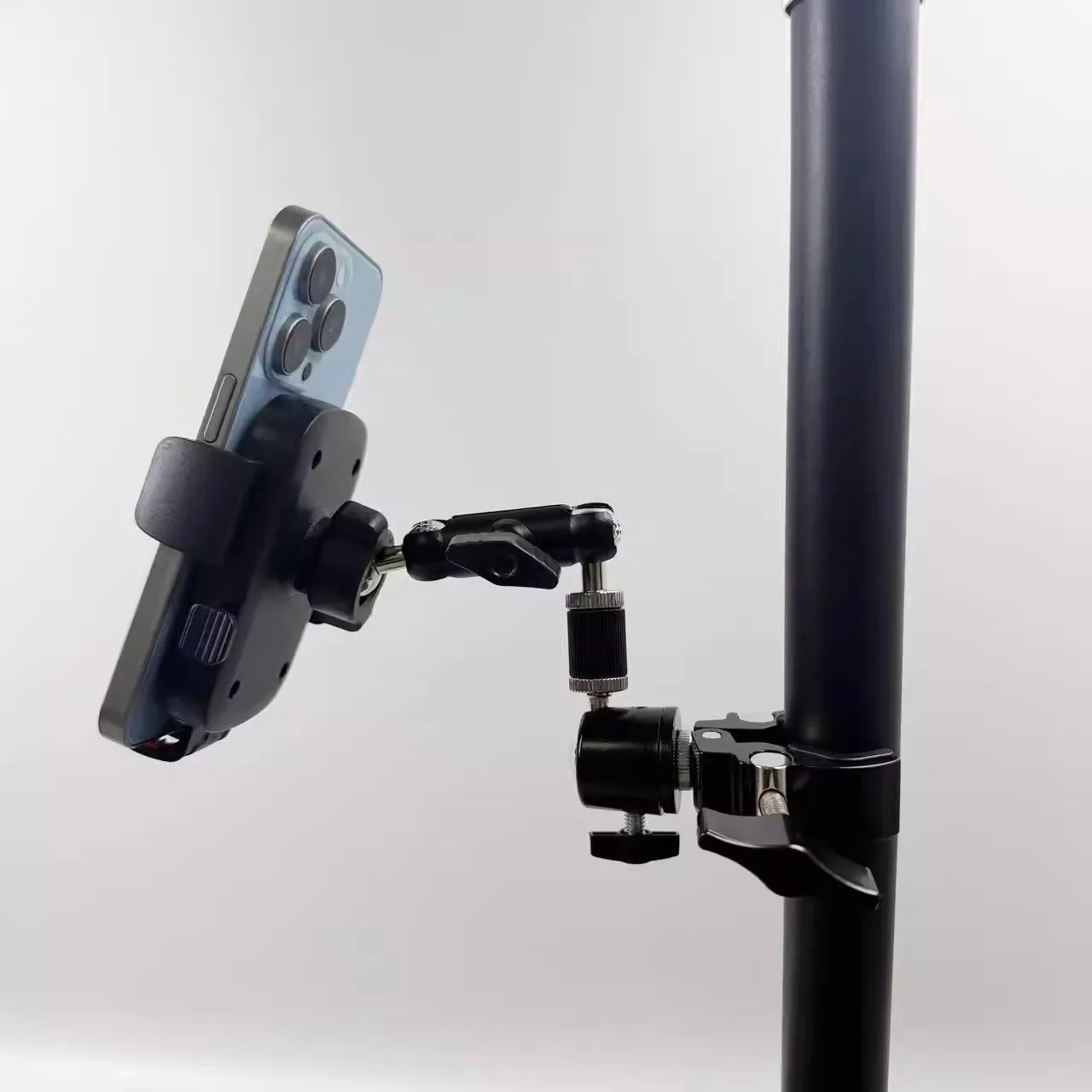 

Aluminum Alloy Mini Clamp Phone Holder Tablet Stand Bike Handle Fixed Pan Tilt Rotation Pea for Stable Support