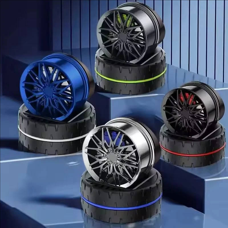 

Solar Powered Speeding Wheel Car Air Freshener • Auto Rotating Dashboard Ornament • Cologne Scent for Men • Car Perfume Decor