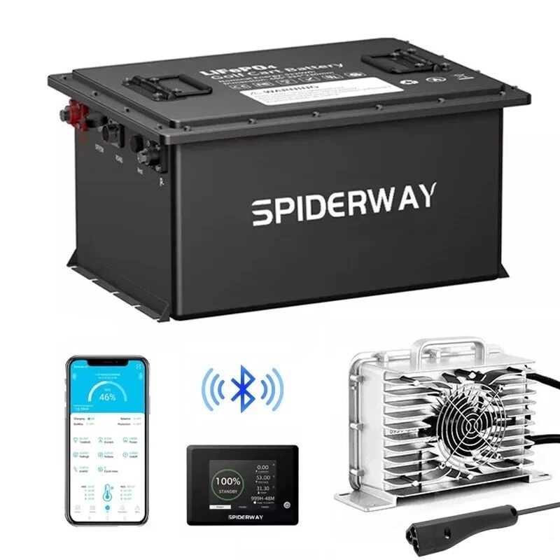 

48V 150Ah Golf Cart LiFePO4 Lithium Battery w/ 48V 25A Charger for EZGO RXV TXT
