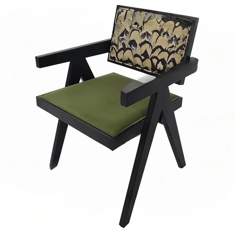 

Retro style, chair armrest backrest cha ir medieval art backrest dining ch air designer furniture solid wood c hair