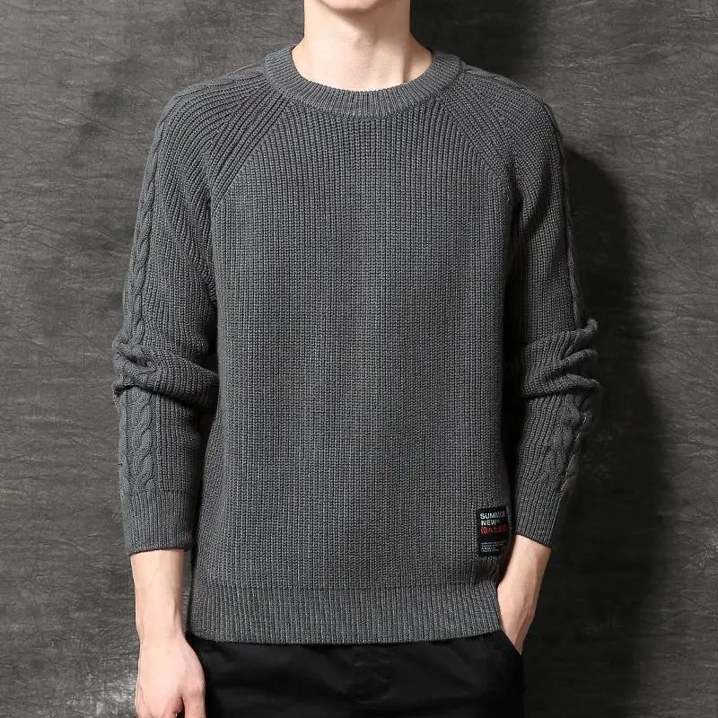 

2023 New Winter Pullovers Men O-neck Solid Color Long Sleeve Warm Slim Sweaters Men Men's Sweater Pull Male Clothing Z39