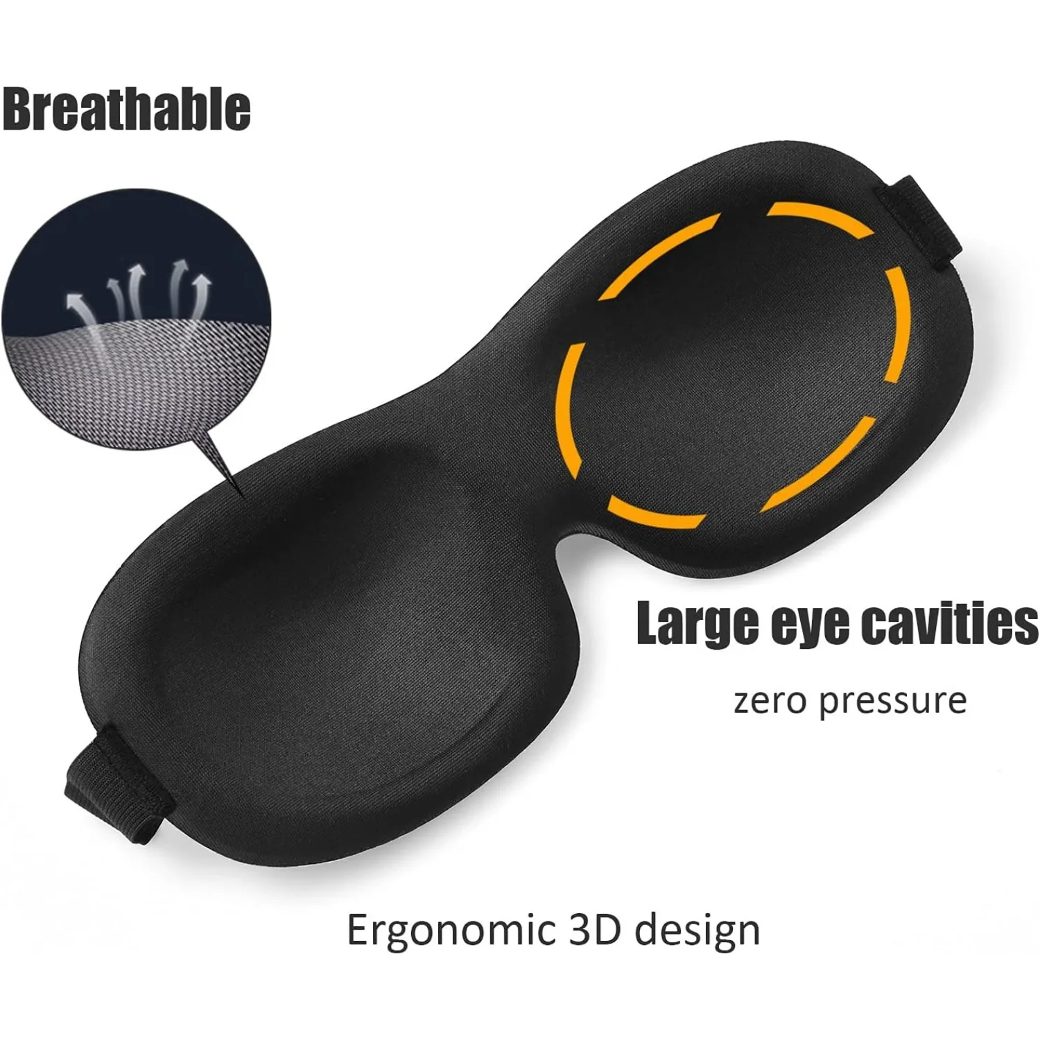 Sleep Eye Mask, 3D Soft Blackout Sleeping Mask for Men Women