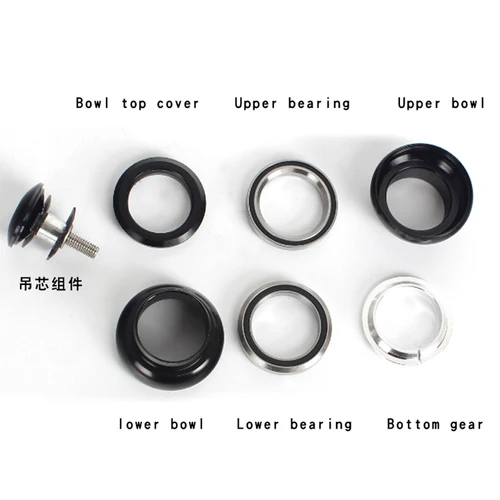 Imagen 2 del producto Auriculares para bicicleta de 25,4mm, 25,4x30mm, rodamiento de auriculares para bicicleta de carreras, piñón fijo, piezas de auriculares de aleación de aluminio para bicicleta de montaña y carretera