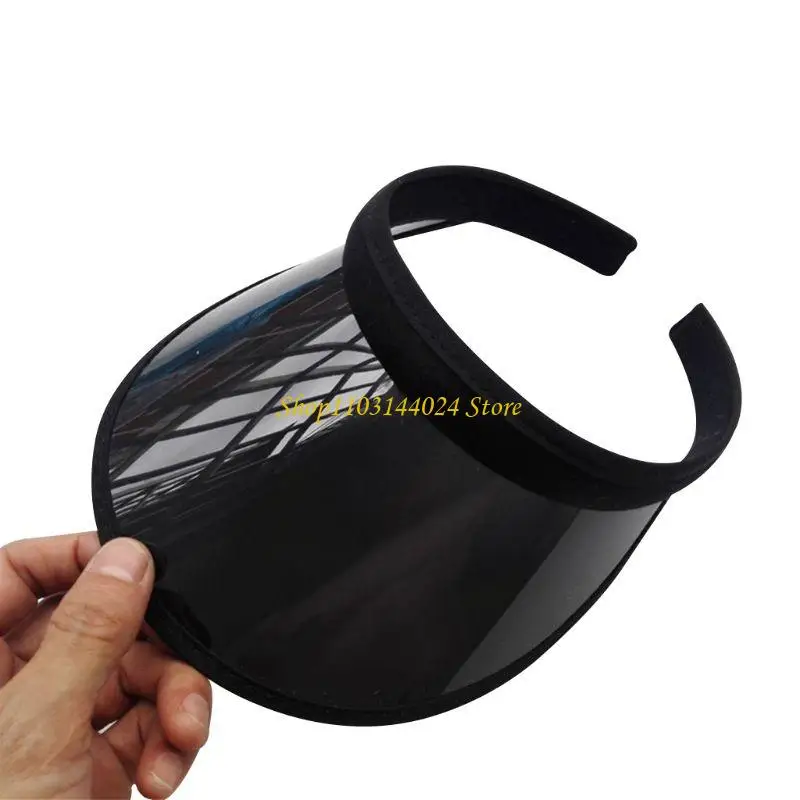 N5KE Low Profile Baseball Cap Candy Color Sunscreen Outdoor Sports Running Tennis Empty Top Clip-On PVC Plastic for Sun Visor