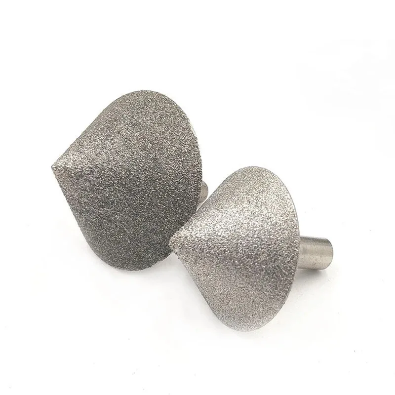 1pcs 20/25/30/35/40/45/50/55/60mm Electroplated Cone 90 Dregree Diamond Chamfer Grinding Head For Stone Glass Ceramic Polishing