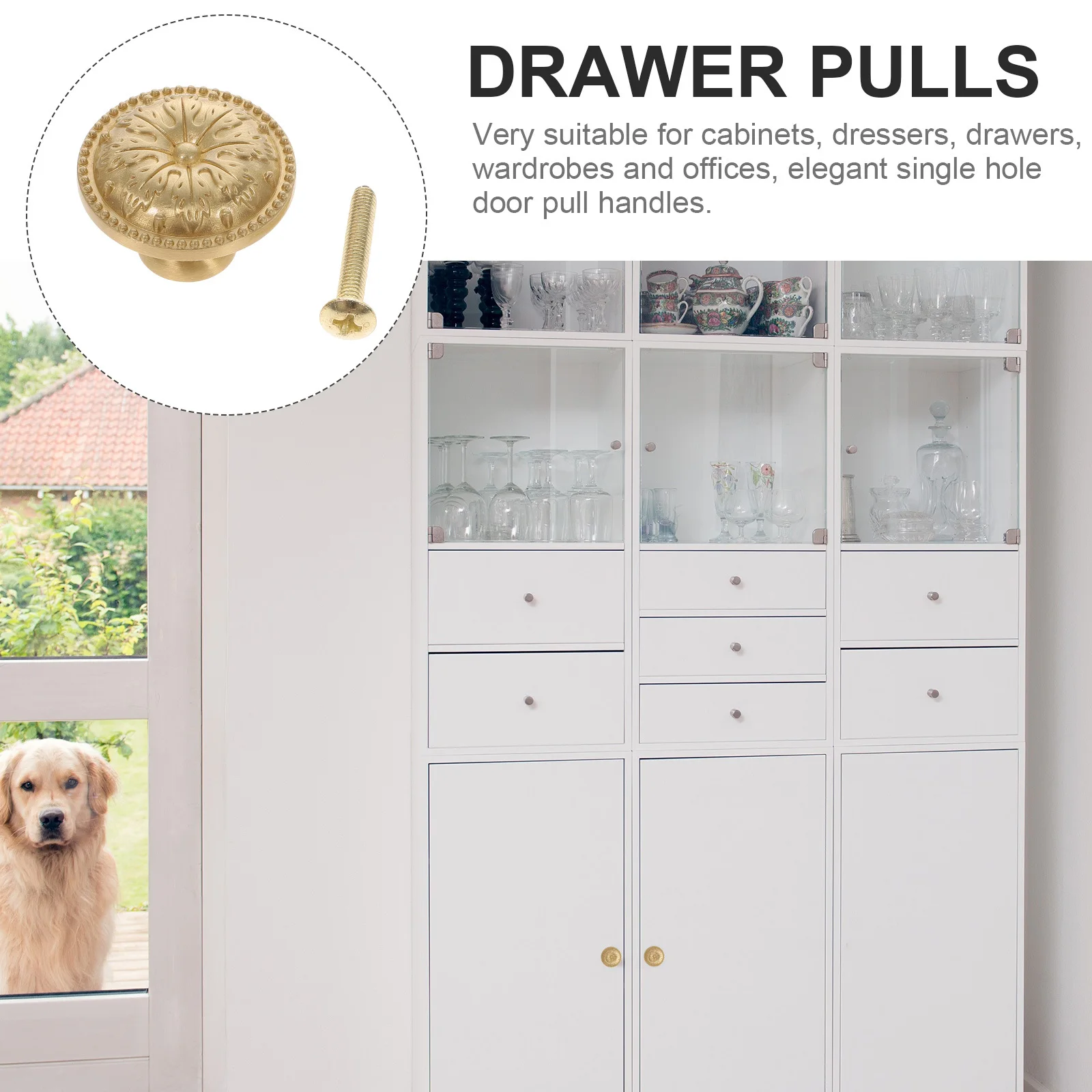 

Brass Cabinet Knob Round Drawer Pull For Wardrobe Cupboard Closet Handles Furniture Hardware Mini Door Knobs