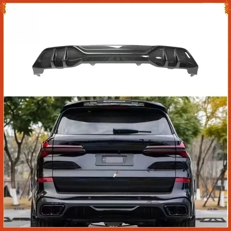 

For BMW X5 G05 X5M F95 MP STY 2020-2024 Real Carbon Fiber Rear Diffuser Bumper Lip Spoiler Exhaust Tips Muffler Tail Body Kits