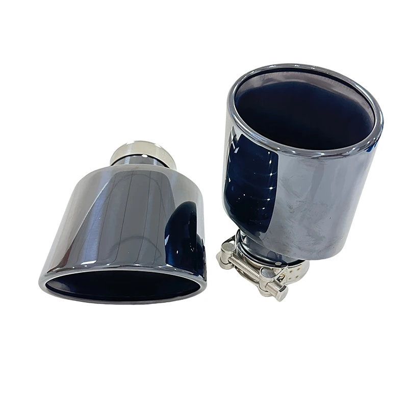 

car exhaust pipe stainless steel Black plating 1pcs Tailpipe modification export personalized oval thick 80mm wide 120mm muffler