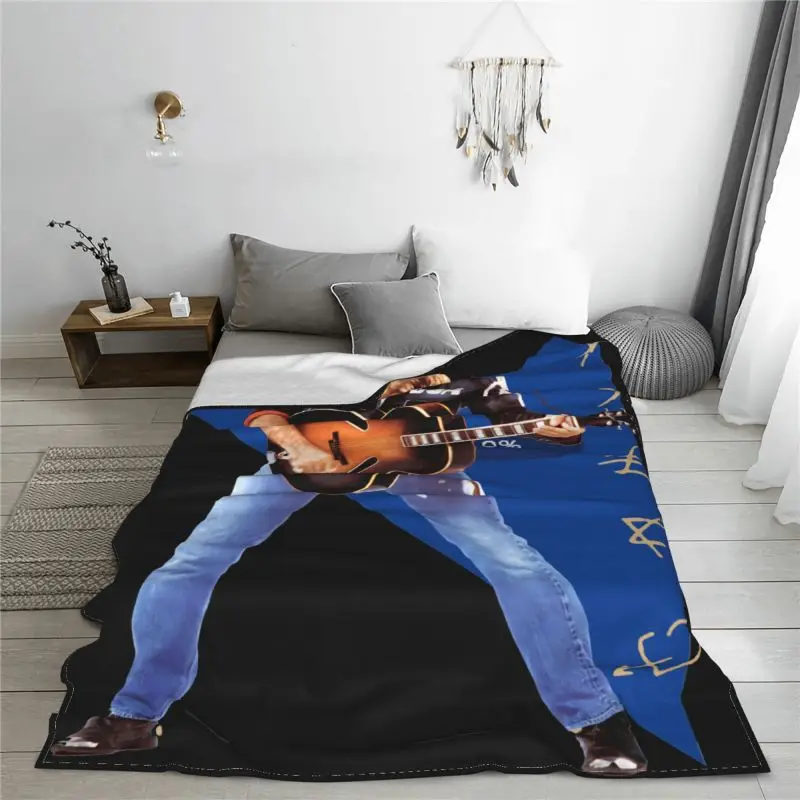 George Michael Faith Era Guitar Blanket Autumn Bedding Super Soft Skin Friendly Camping Blanket