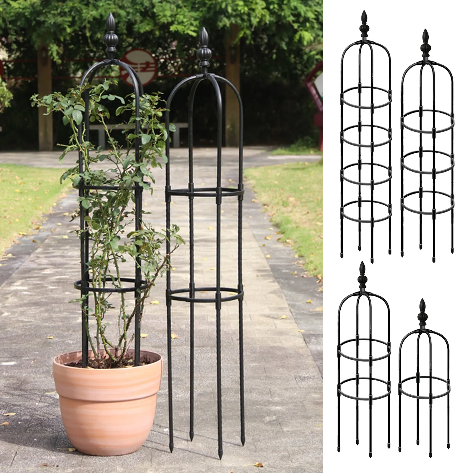 Garden Plant Obelisk Trellis Plant Support For Climbing Vines Flowers Stands Tower Trellis Stand For Garden And Vegetable Patch