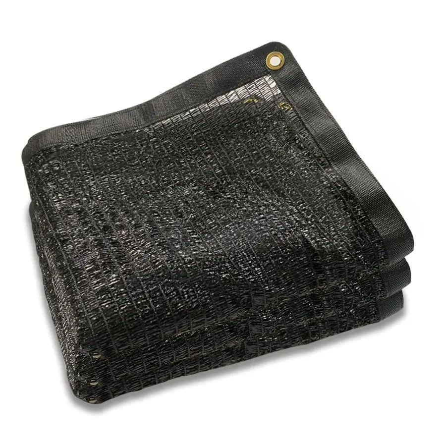 

90 10ftx12ft Black Shade Cloth Taped Edge with Brass Grommets Garden Sun Shade UV Resistant Sunblock Shade Net for Outdoor Plant