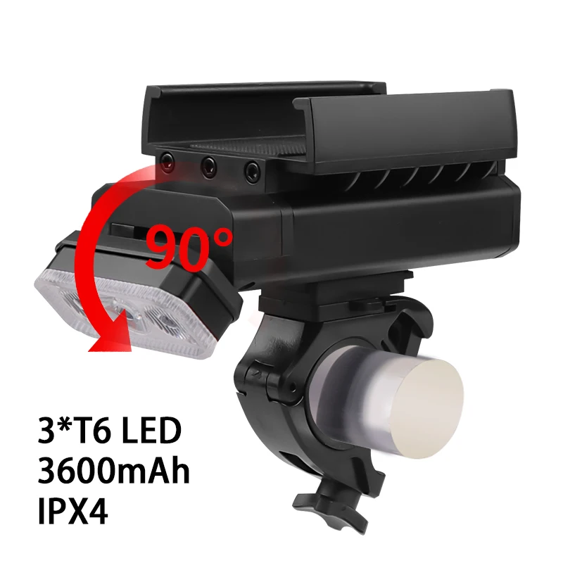 600LM Bike Light Headlight T6 Bicycle LED USB Rechargeable Torch Aluminum Alloy Cycling Headlight High Beam Low Beam