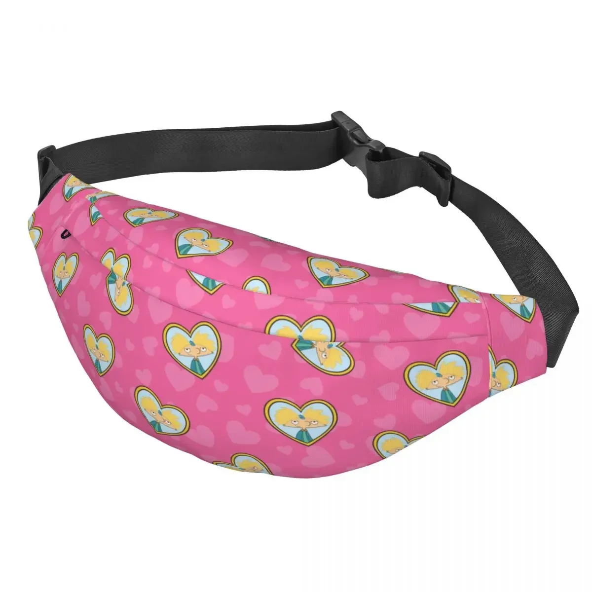 Personalizzato Hey Arnold Anime Animation Fanny Pack Donna Uomo Helga Pataki Sling Marsupio a tracolla per custodia per soldi per telefono in viaggio