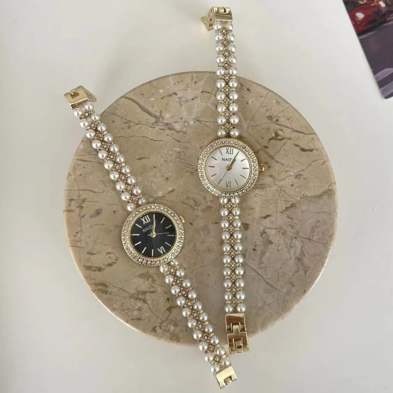 

Изысканные роскошные часы-браслет с жемчужными шипами, модные часы с маленьким циферблатом для женщин, кварцевые наручные часы, дропшиппинг Reloj Mujer