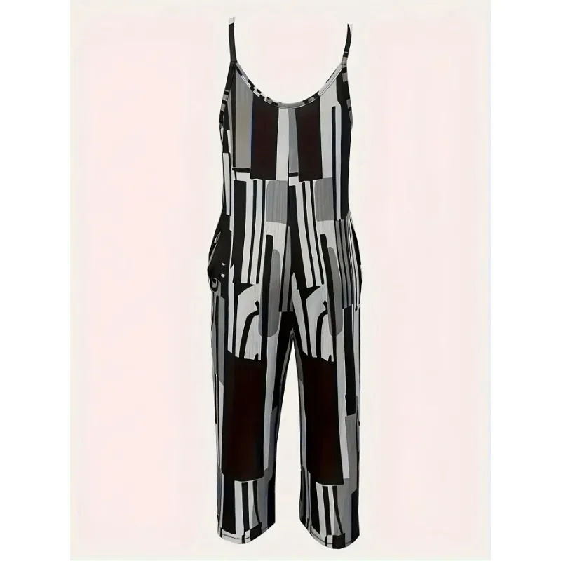 Plus Größe 1XL-5XL Damen Casual Fashion Bedrucktes Leibchen Pendeln Vielseitiger Overall