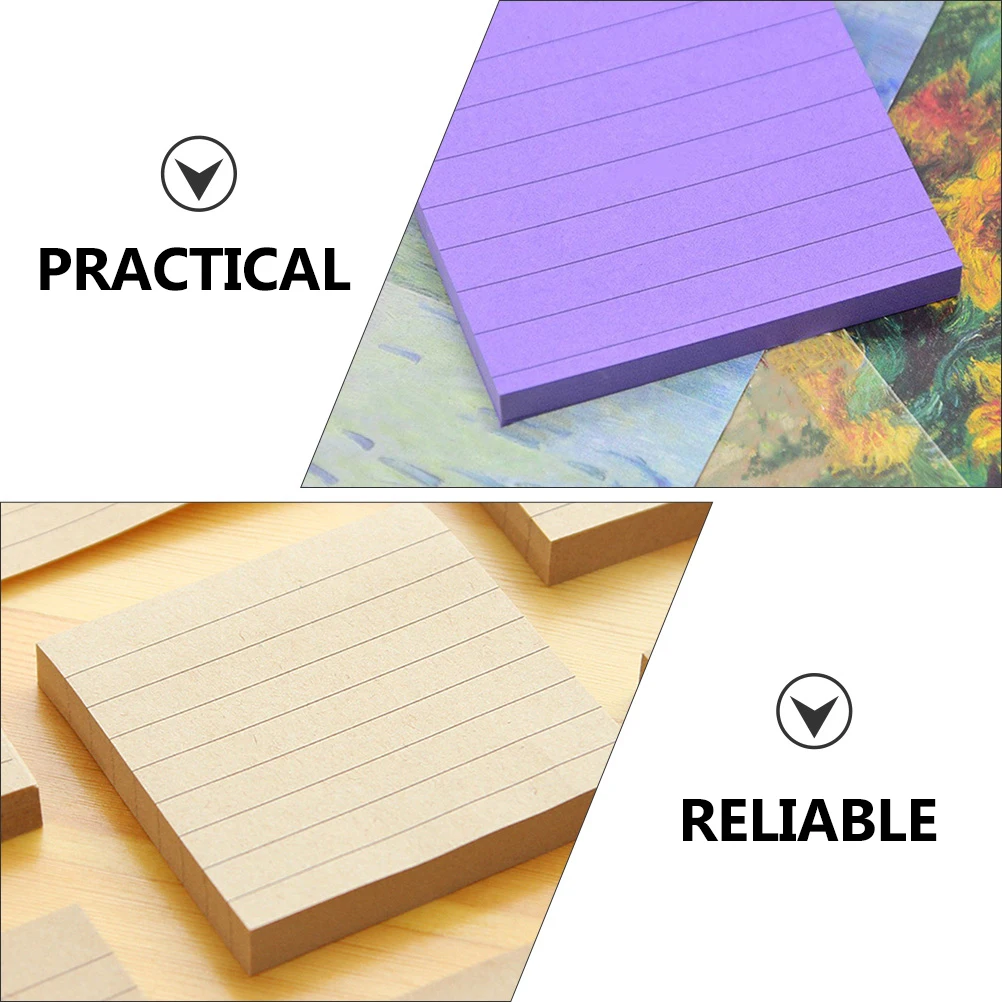

1 set Striped Adhesive Paper Notepads Fluorescent Pads School Office Supplies Waterproof Post Memos