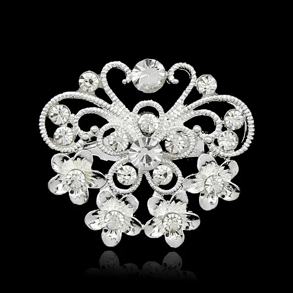Small butterfly brooch, Korean style fashionable versatile alloy diamond-studded corsage, factory in-stock wholesale