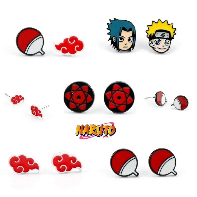 

Серьги из титановой стали для косплея, аниме Наруто, Реквизит персонажа из мультфильма Наруто, Саске Какаси, стальные сережки, хороший подарок