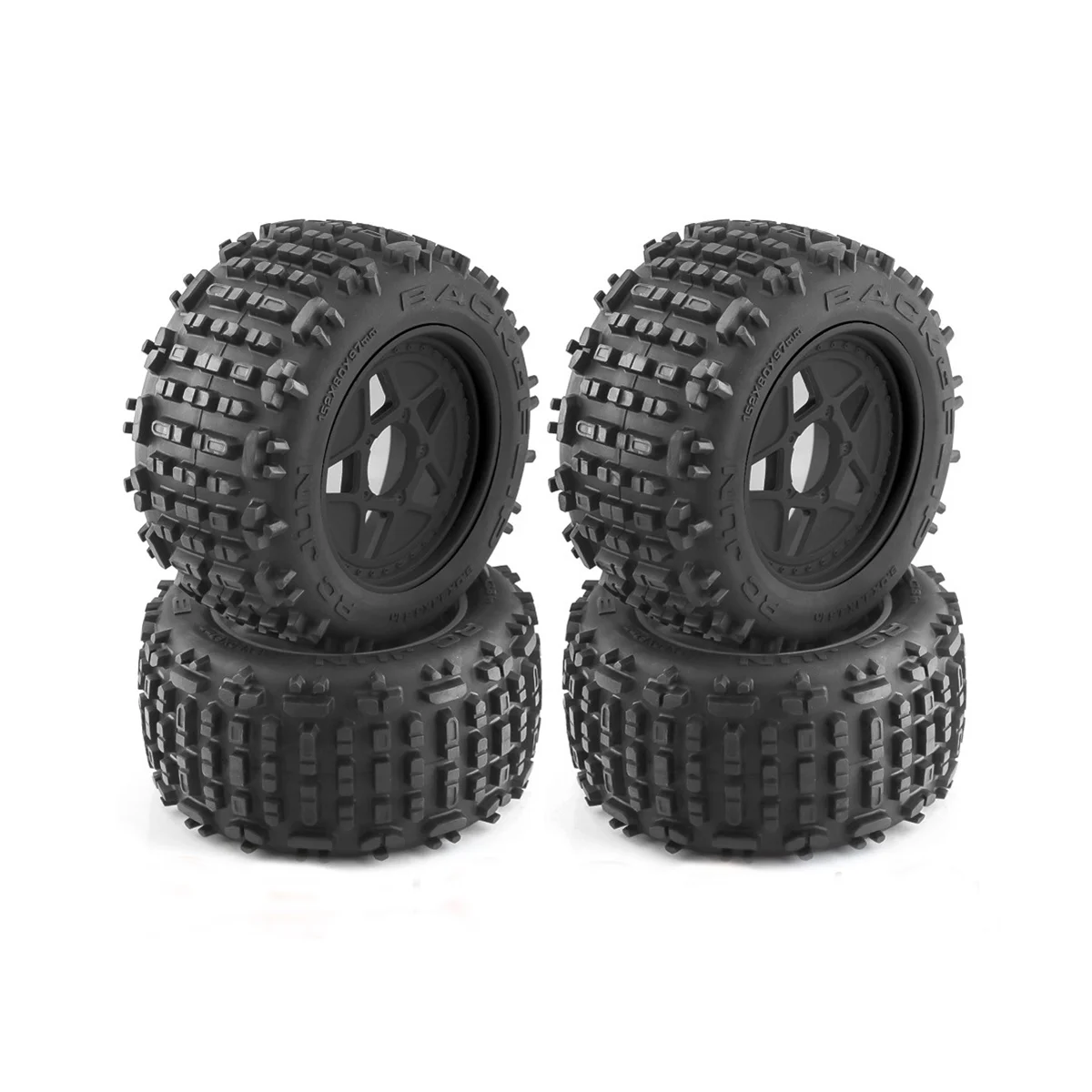 4Pc 152mm 1/8 1/10 for Monster Truck Tire with 12mm 14mm 17mm Wheel Hex for TRAXXAS Sledge E-Revo ARRMA KRATON Outcast,1