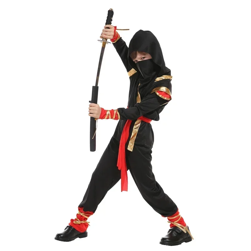 Carnival Boys Kids Muscle Ninja Costume Cosplay Warrior Jumpsuit Children Fancy Dress Up No Weapon