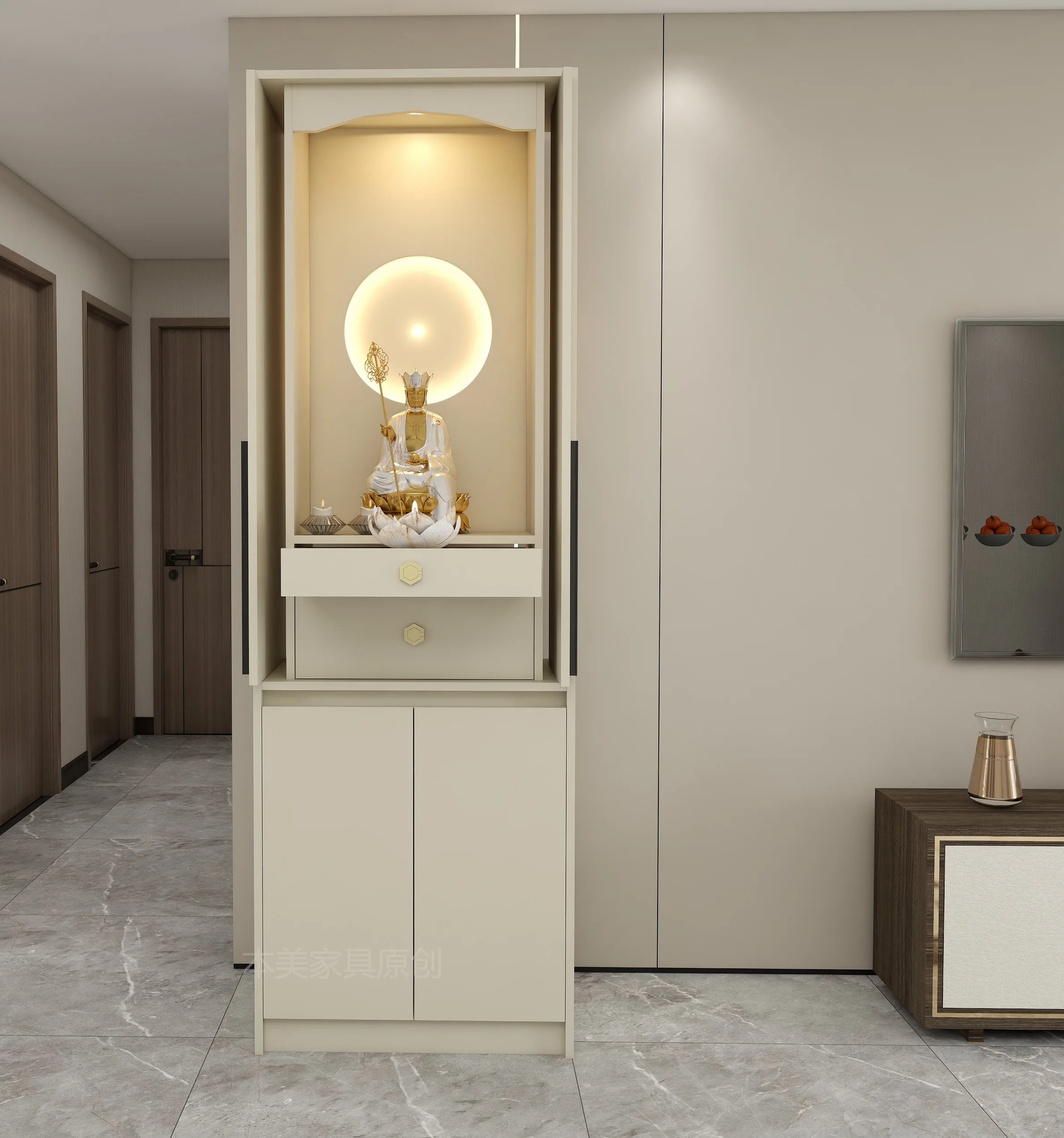 Chinese Bodhisattva Ranking Worship Shrine Buddhist Hall Worship Household Simple Vertical Cabinet