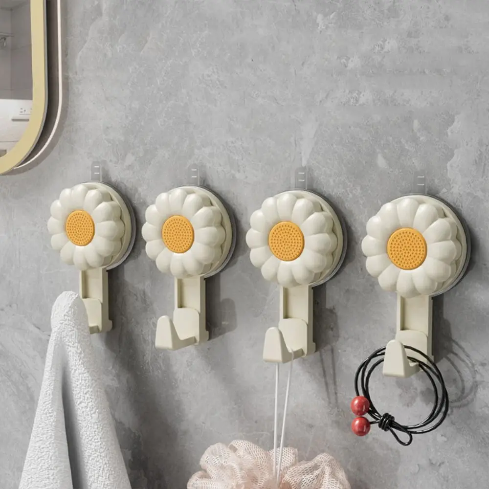 

2PCS Non-Perforated Suction Cup Hook Traceless Rotating Basin Storage Rack Wall Mounted Waterproof Rotating Clothes Hook