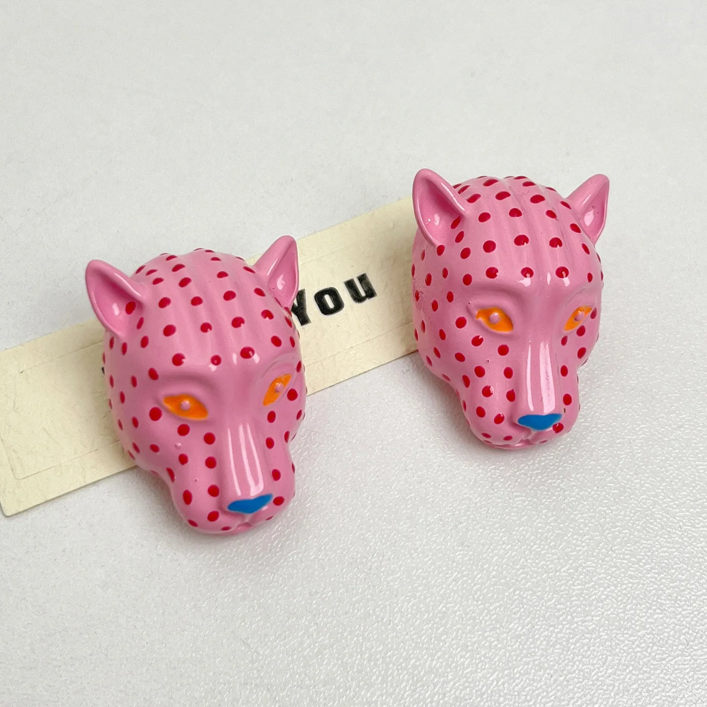 Exquisite Enamel Leopard Head Earrings for Women Luxury Elegant Heavy Workmanship Unique Jewelry Ear Decor Gifts Accessories