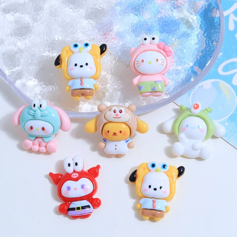 

Кабошон Sanrio с плоским основанием из мультфильма, кавайные поделки, сделай сам, изготовление ювелирных изделий, скрапбукинг, декоративные аксессуары, 100 шт.