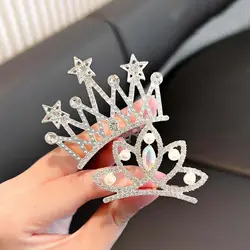 Corona de cristal de perlas para el cabello, peine para el cabello, Tiara de mariposa y flores para niños, joyería de boda, horquillas de diamantes de imitación de estilo coreano, diario