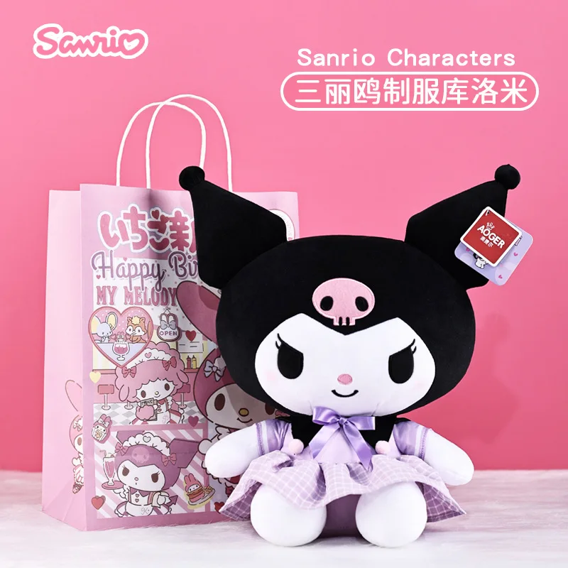 Sanrio Uniform Kuromi Knuffels Pop Melodiepop Afgespen Meisjes Een verjaardagscadeau Pop Schattig kussen Warm Hearted Companions