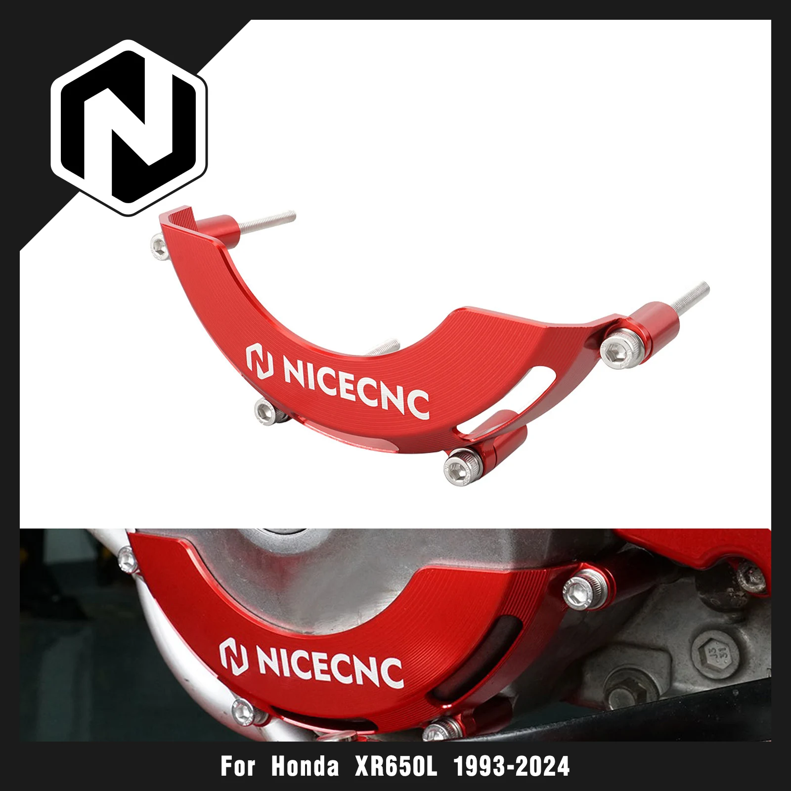 

NICECNC Motorcycle For HONDA XR650L XR 650L 650 L XRL 1993-2024 Alternator Cover Guard 6061-T6 Aluminum Alloy CNC-machined Red