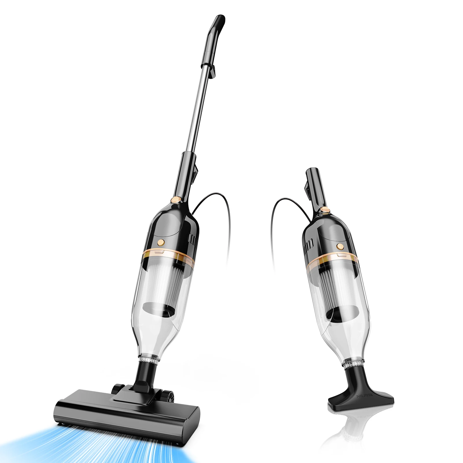 Vastorm R7 Kabelgebundener Staubsauger 600W Leistungsstarker Saugmotor Leichter 2-in-1 Handstaubsauger Freistehend mit 16 Fuß langem Kabel für Zuhause