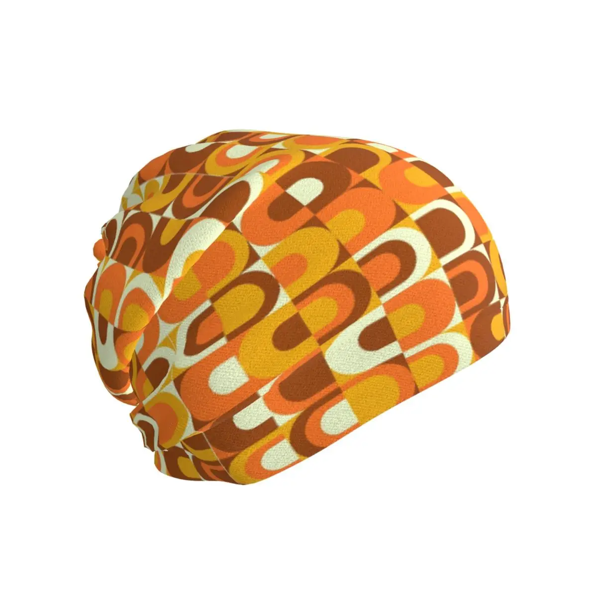 70s In Orange And Brown Tones Bandana Neck Gaiter Printed Magic Scarf Outdoor Sports Balaclava For Men Women Adult Breathable