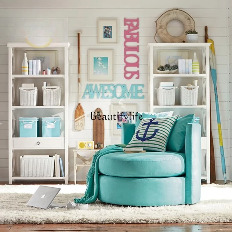 *American simple light luxury solid wood bookcase modern children's storage cabinet