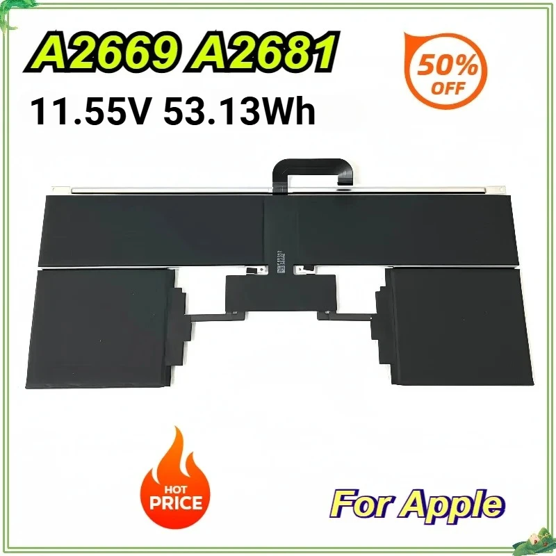 

A2669 A2681 Новый аккумулятор для ноутбука Apple MacBook Air 13 дюймов M2 2022 год A3113 2024 год Сменный аккумулятор 11,55 В 53,13 Втч