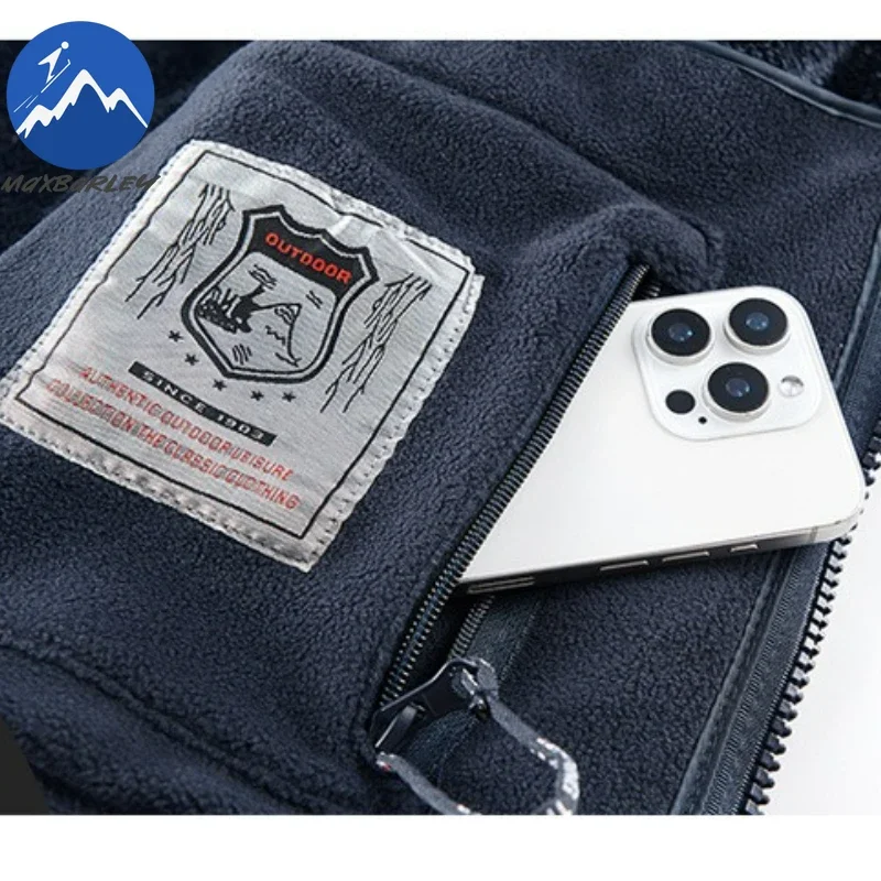 Autumn and Winter New Retro Trendy Jacket Men's Double Sided Polar Fleece Business Leisure Outdoor Couple Coat Top