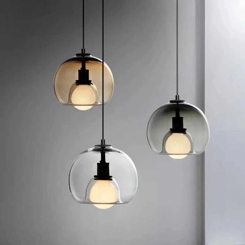 

Simple Italian Glass Pendant Lamp for Dining Room Bedroom Kitchen and Modern Home Decor LED Light Fixture Decorative Lamp