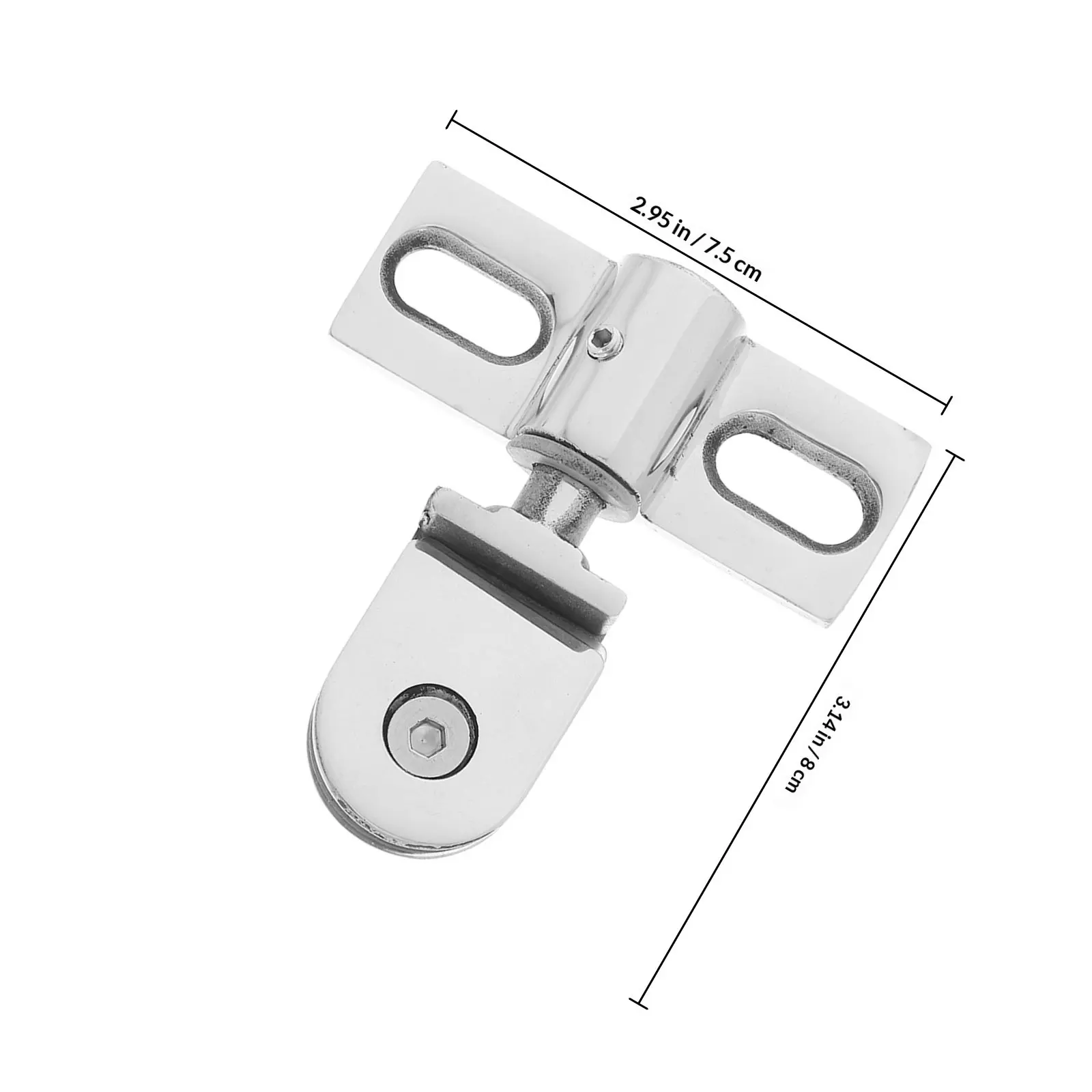 1Set Robust Dual Direction Glass Shower Door Pivot Hinge Stainless Steel Heavy Duty Clamp Seal Modern Aesthetic Bathroom