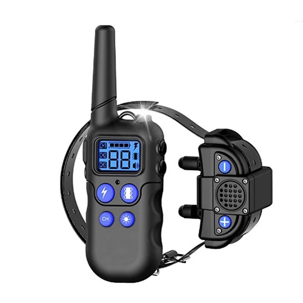 

Электрический ошейник для дрессировки собак с дистанционным управлением 1000 м, 9 тонов, дополнительный вибрационный шок, IPX7, водонепроницаемый перезаряжаемый ошейник для тренировок по плаванию